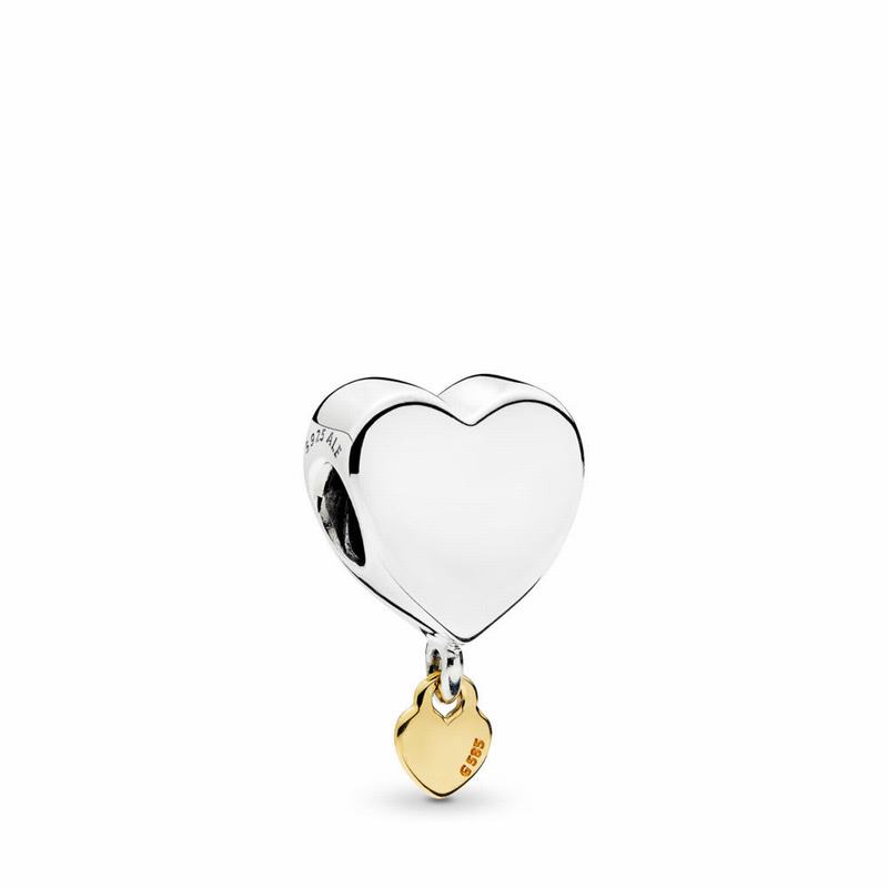 Pandora Two Hearts Dangle Charm - Two Tone - Canada | HX5929FB